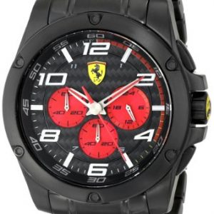 Ferrari-830037-Reloj-de-cuarzo-para-hombre-con-correa-de-acero-inoxidable-color-negro-0