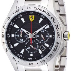 Ferrari-830048-Reloj-analgico-de-cuarzo-para-hombre-correa-de-acero-inoxidable-color-plateado-cronmetro-0