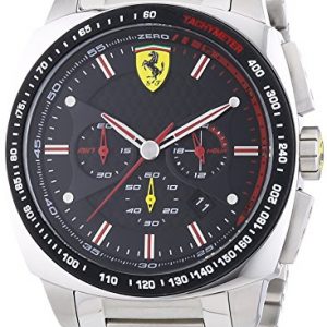 Ferrari-AERO-EVO-Chrono-Reloj-Analgico-de-Cuarzo-para-Hombre-correa-de-Acero-inoxidable-color-Plateado-0