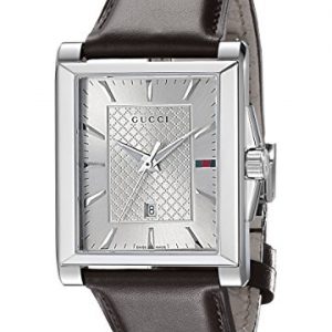 Gucci-YA138405-Reloj-de-cuarzo-unisex-con-correa-de-cuero-color-marrn-0