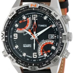 Timex-Caballero-T49867-Intelligent-Quartz-Fly-Back-Chrono-Compass-Black-Leather-Strap-Reloj-0
