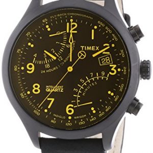 Timex-Timex-Fly-back-Chronograph-mit-IQ-Reloj-de-cuarzo-para-hombre-correa-de-cuero-color-negro-0