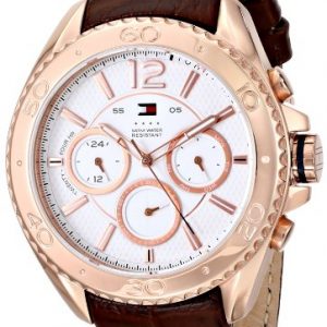 Tommy-Hilfiger-1791031-Mens-Grant-White-Dial-Rose-Gold-Steel-Brown-Leather-Strap-Watch-0