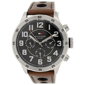 Tommy-Hilfiger-1791049-Reloj-para-hombres-correa-de-piel-de-borrego-color-marrn-0